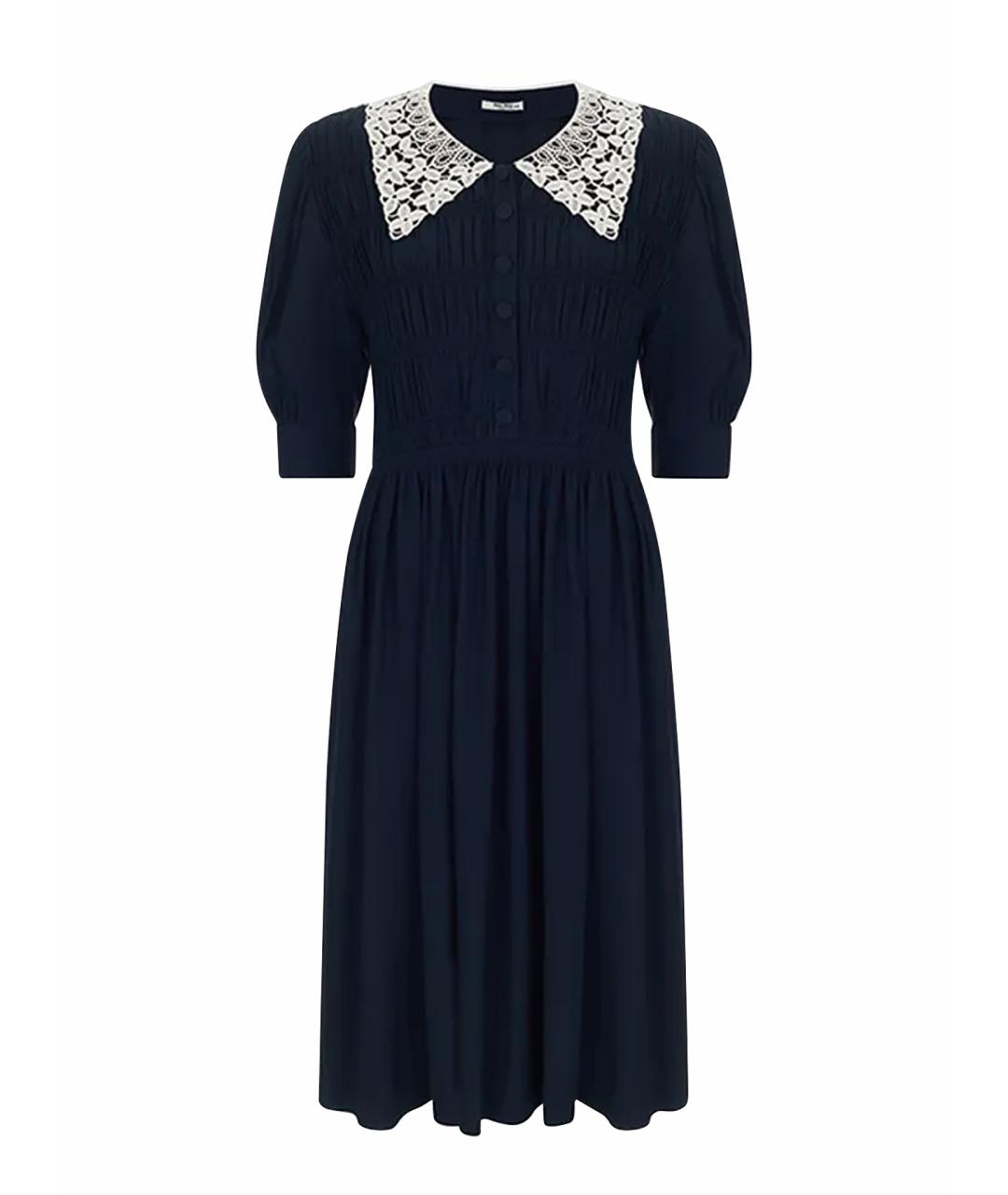 MIU MIU Синее повседневное платье, фото 1