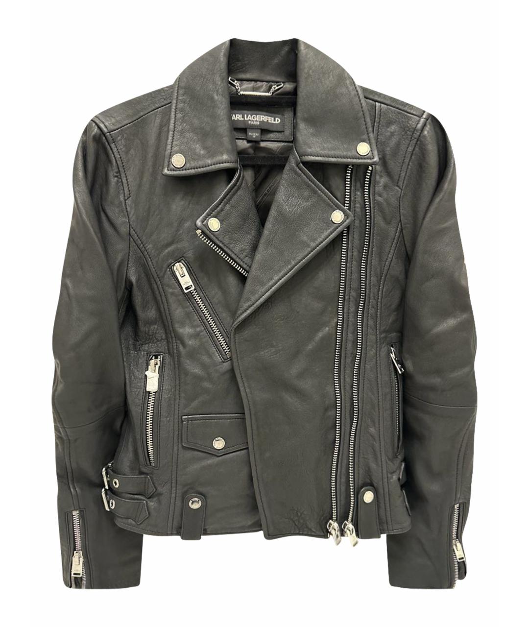 KARL LAGERFELD Черный кожаный жакет/пиджак, фото 1