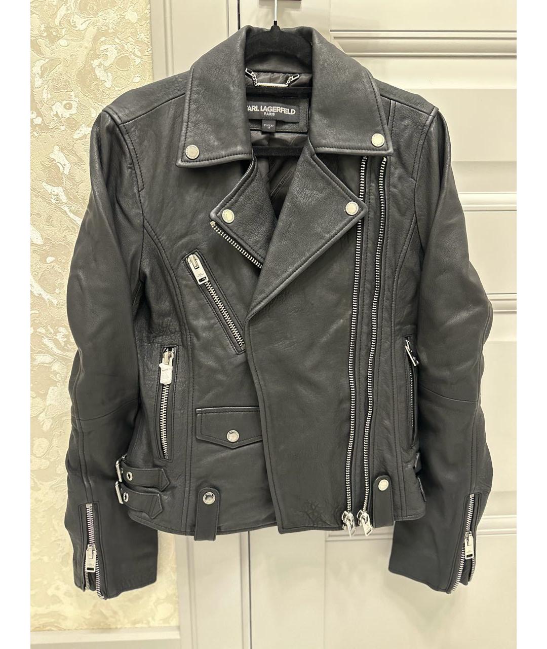 KARL LAGERFELD Черный кожаный жакет/пиджак, фото 9
