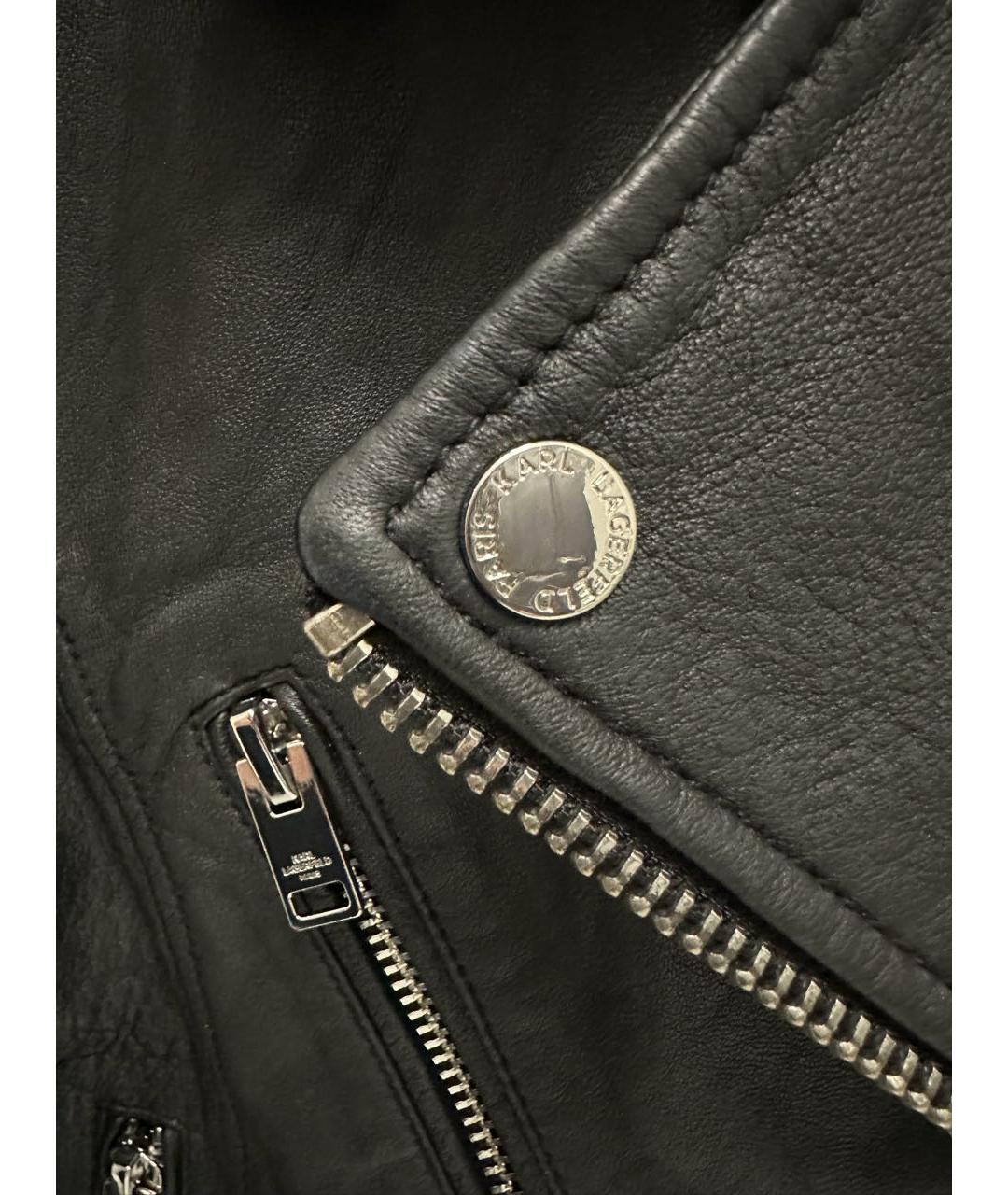 KARL LAGERFELD Черный кожаный жакет/пиджак, фото 7