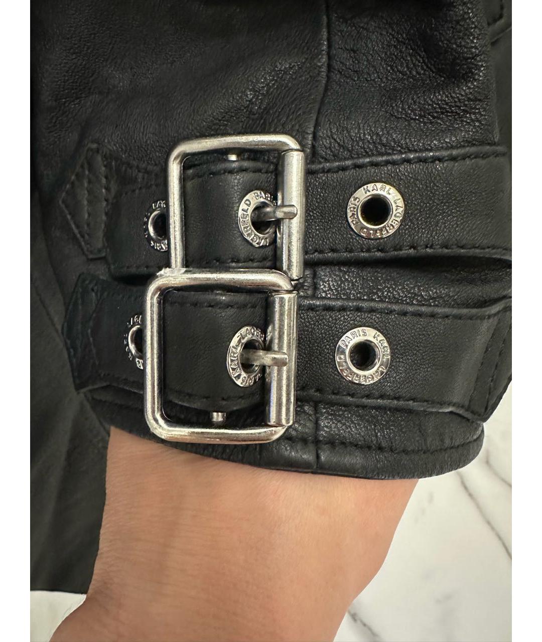 KARL LAGERFELD Черный кожаный жакет/пиджак, фото 6