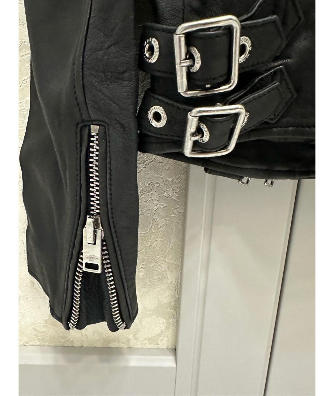 KARL LAGERFELD Черный кожаный жакет/пиджак, фото 8