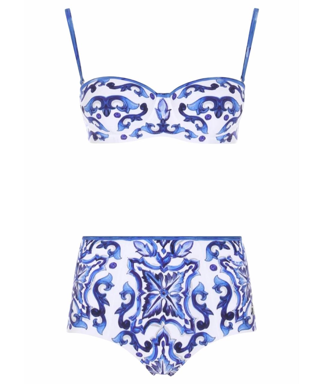 DOLCE&GABBANA Синий полиуретановый купальник, фото 1