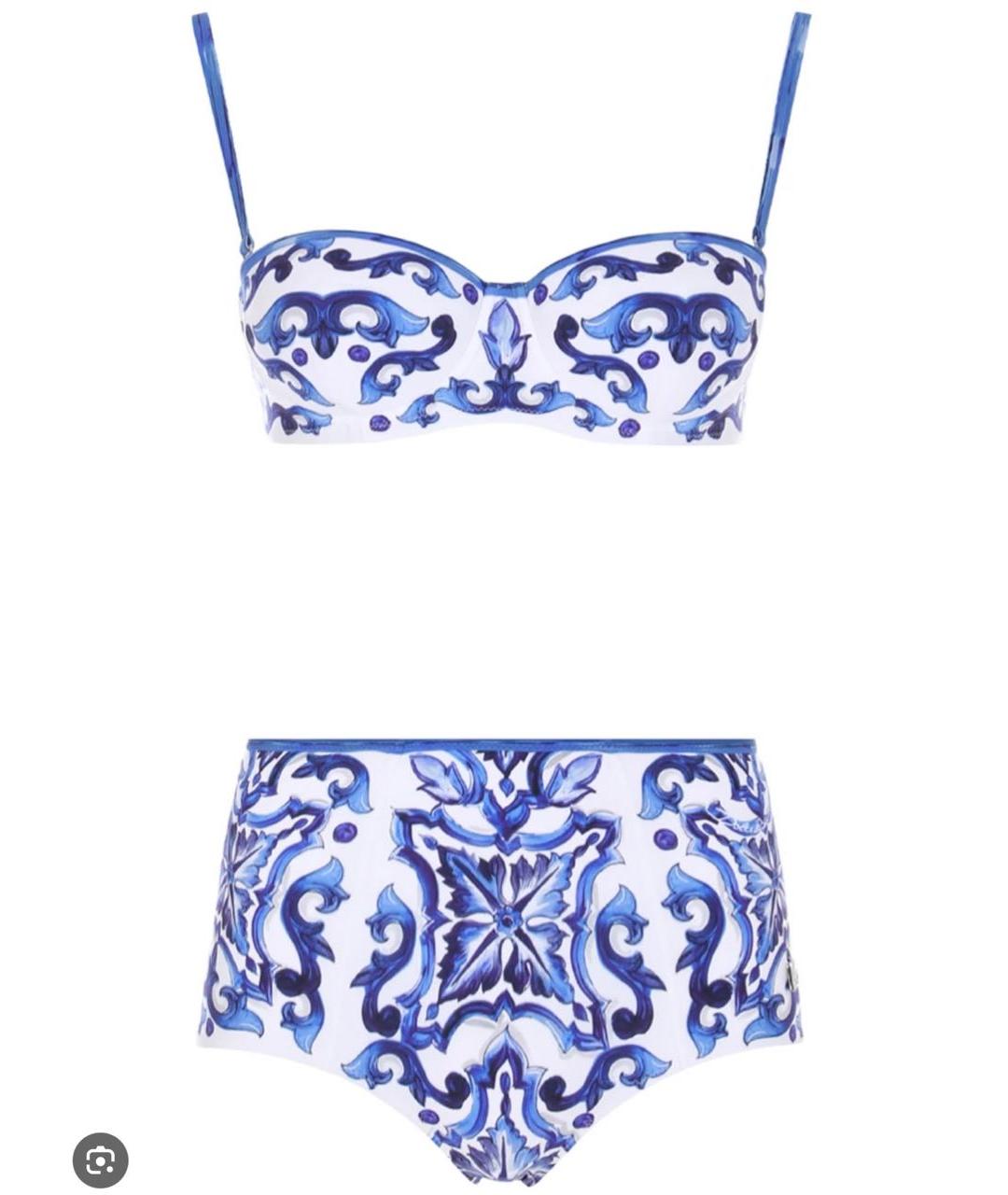 DOLCE&GABBANA Синий полиуретановый купальник, фото 4