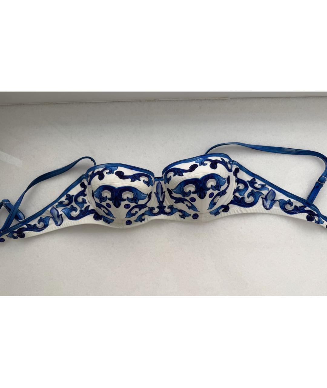 DOLCE&GABBANA Синий полиуретановый купальник, фото 2