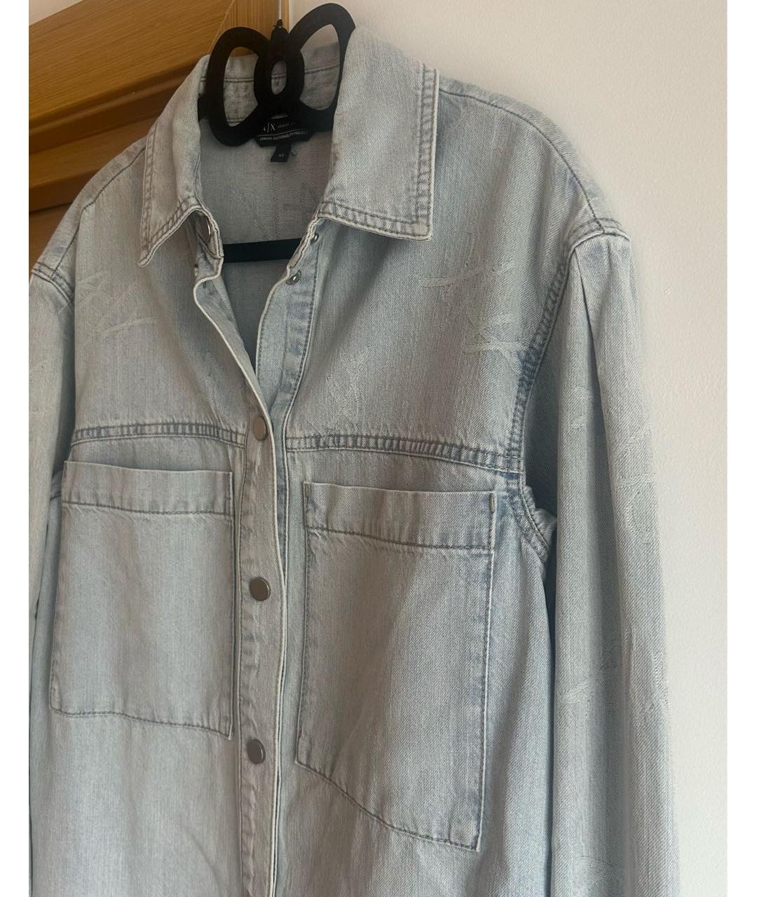 ARMANI EXCHANGE Голубая деним рубашка, фото 5