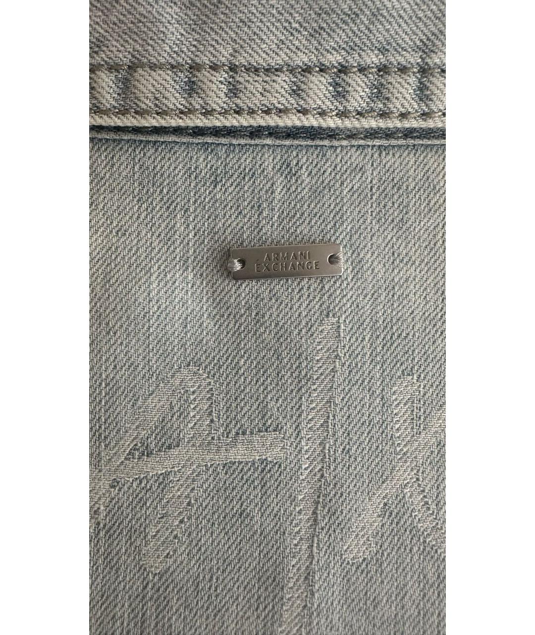 ARMANI EXCHANGE Голубая деним рубашка, фото 7