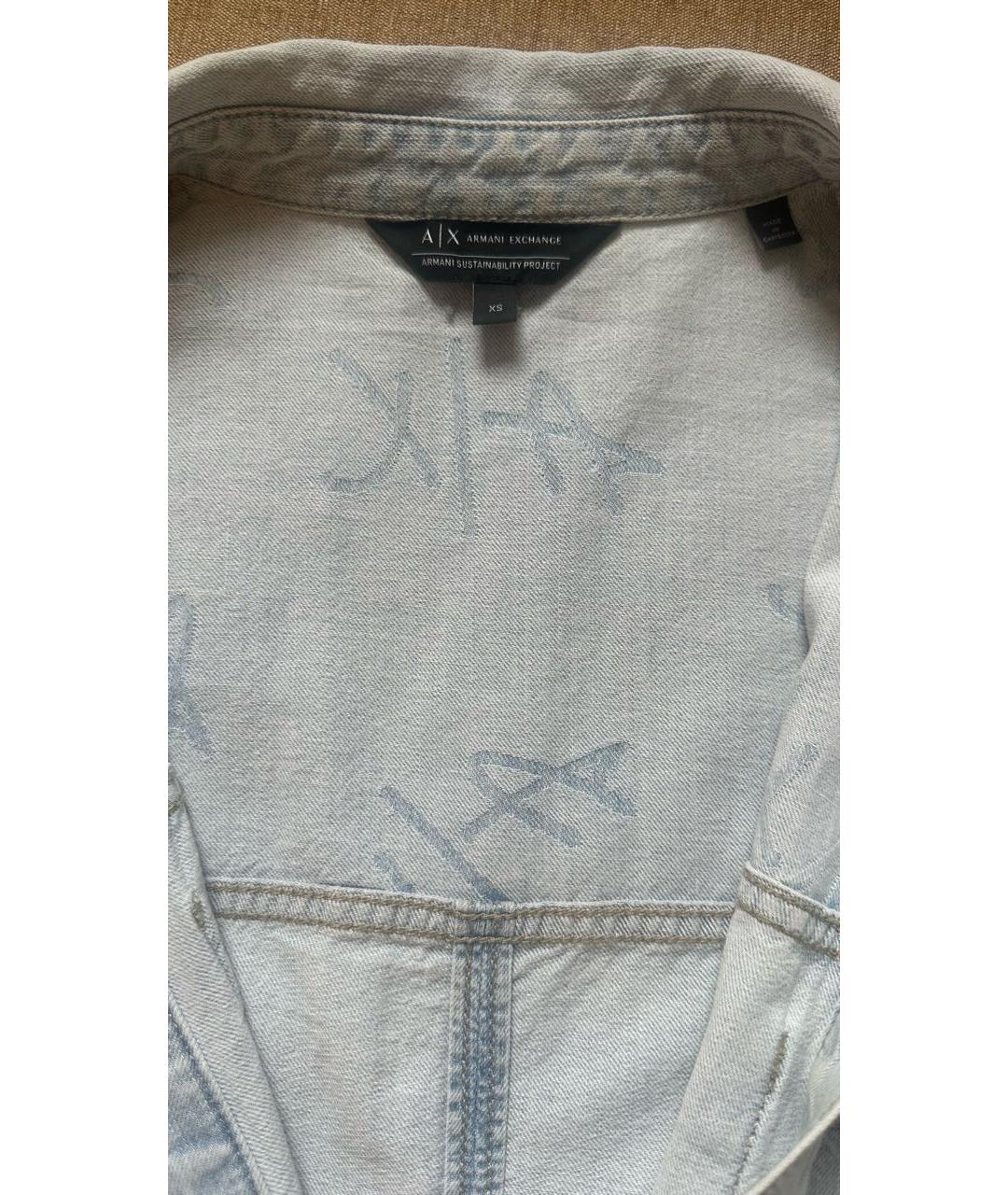 ARMANI EXCHANGE Голубая деним рубашка, фото 3