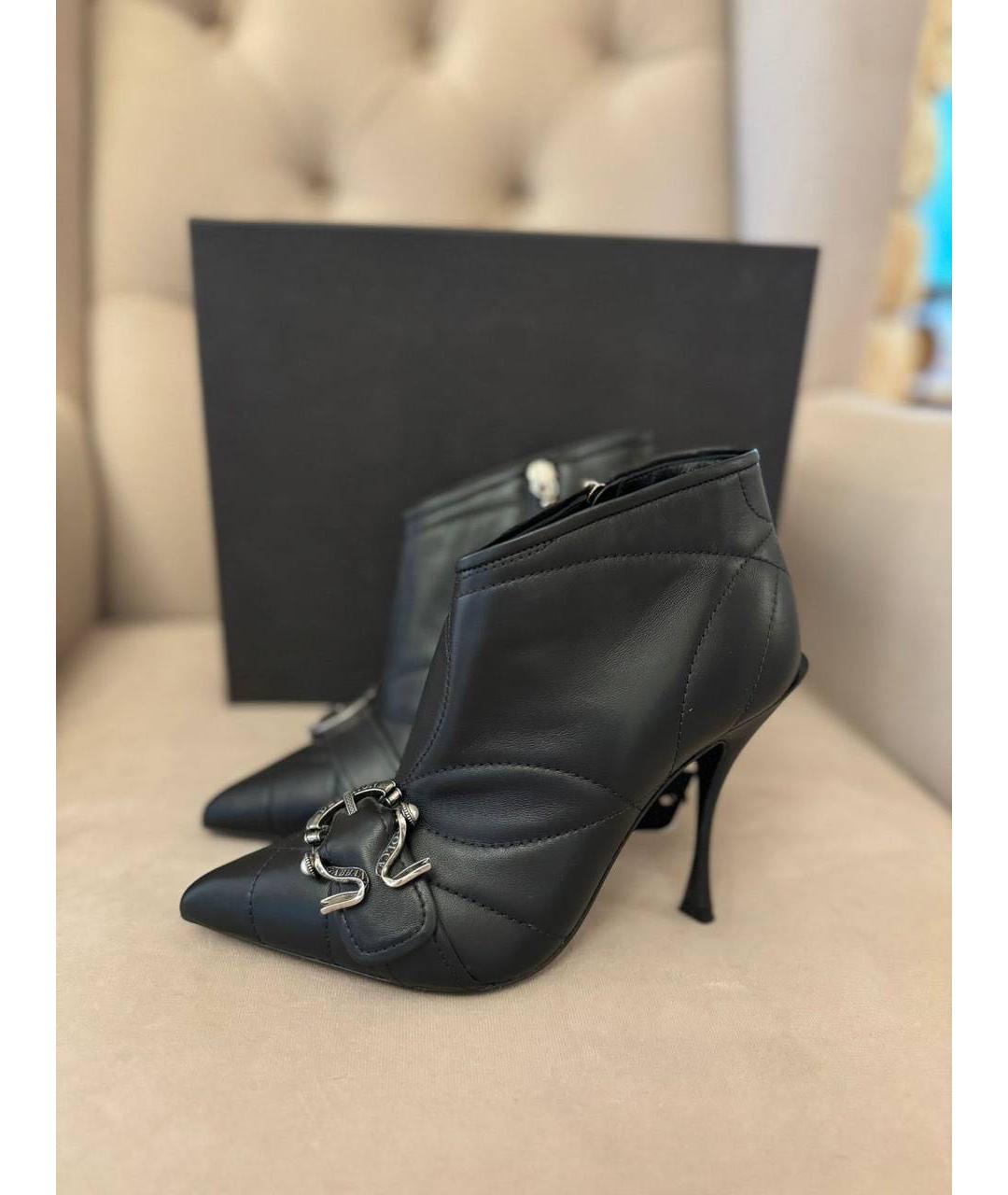 DOLCE&GABBANA Черные кожаные ботильоны, фото 5