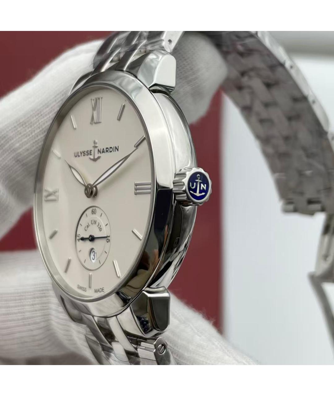 Ulysse Nardin Серебряные стальные часы, фото 4