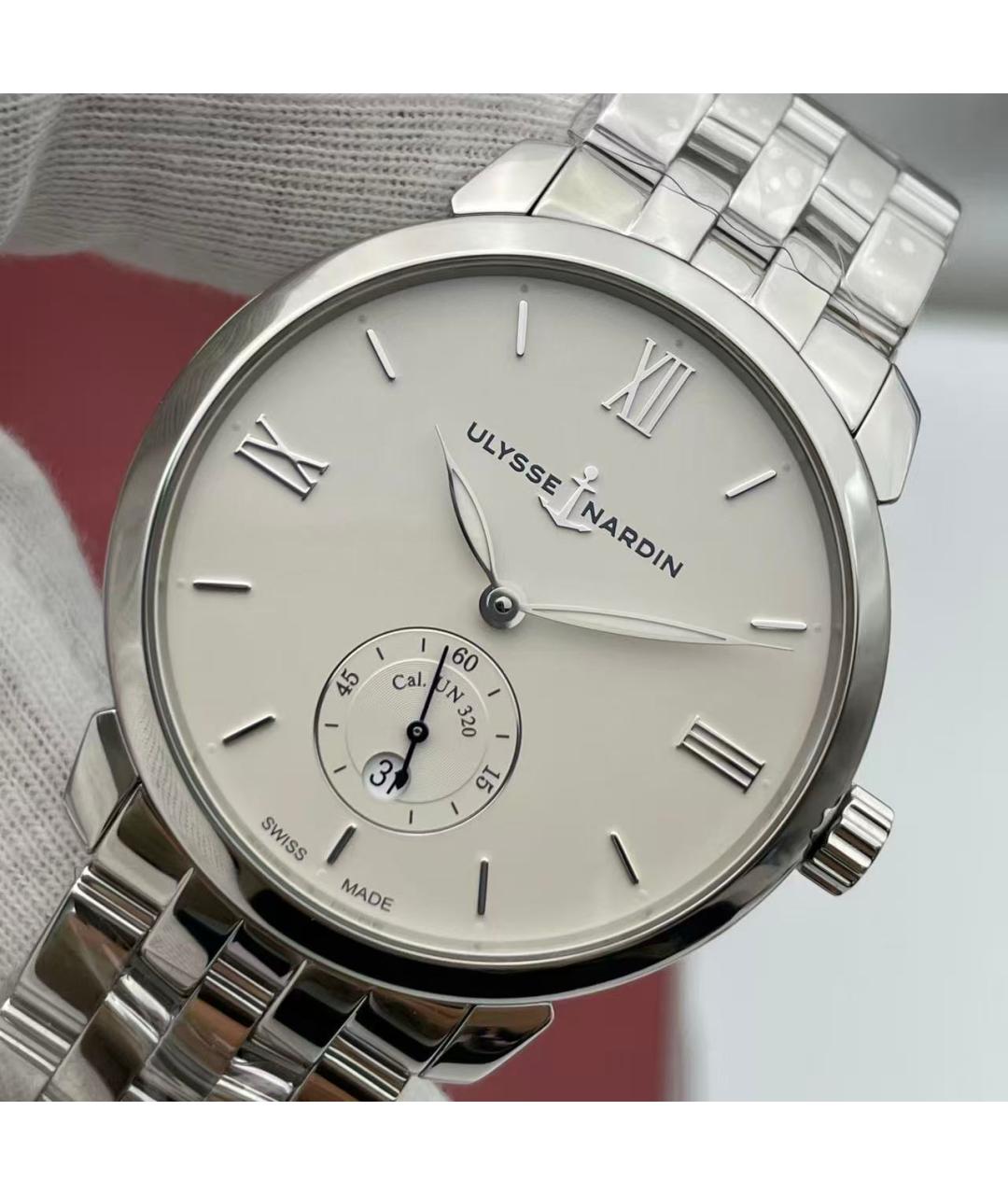 Ulysse Nardin Серебряные стальные часы, фото 2