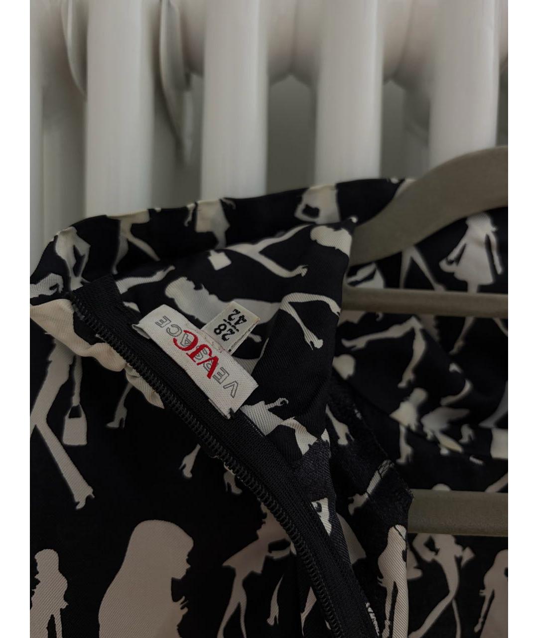 VERSACE Черное хлопко-эластановое коктейльное платье, фото 4