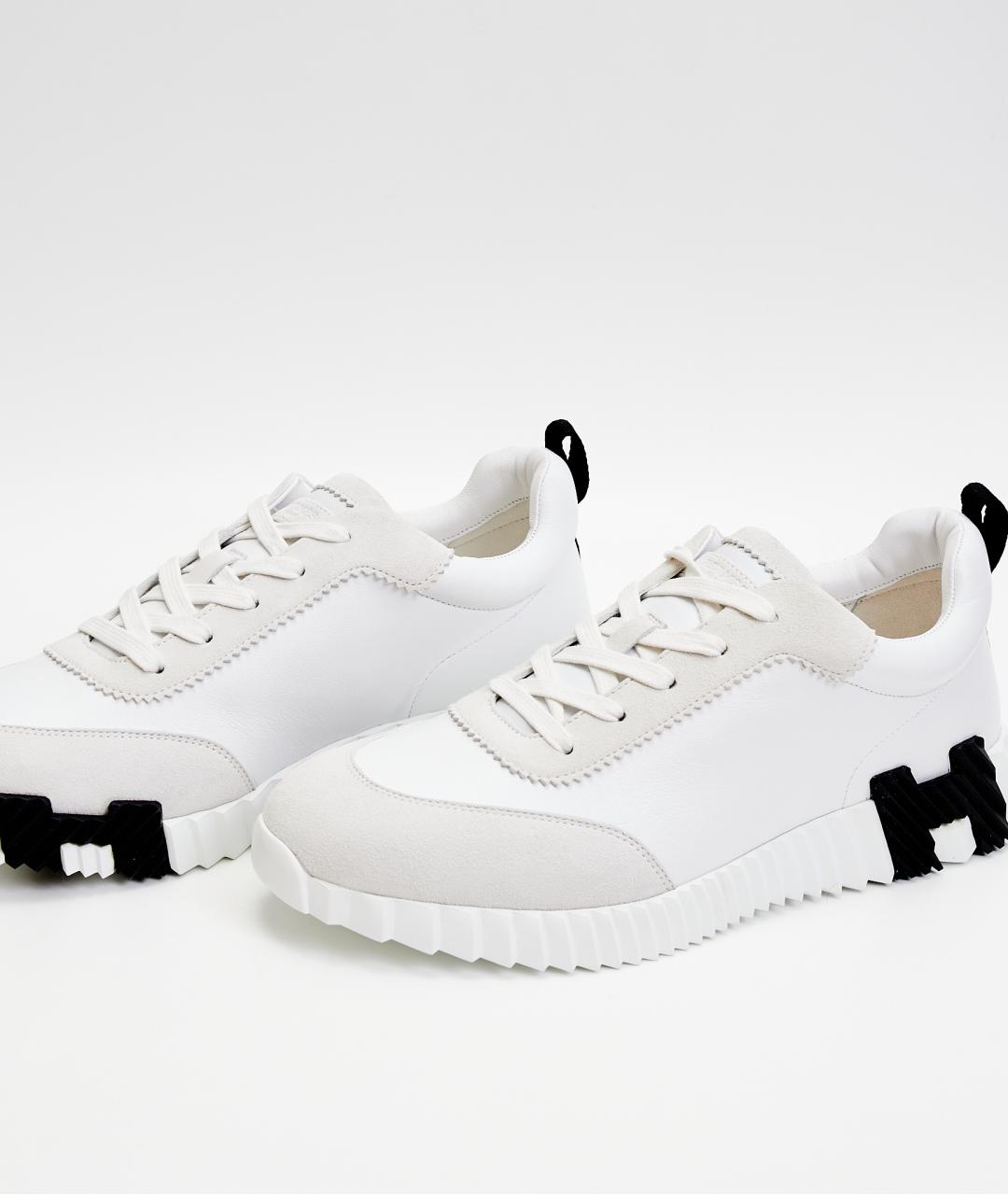 HERMES Белые кожаные низкие кроссовки / кеды, фото 4