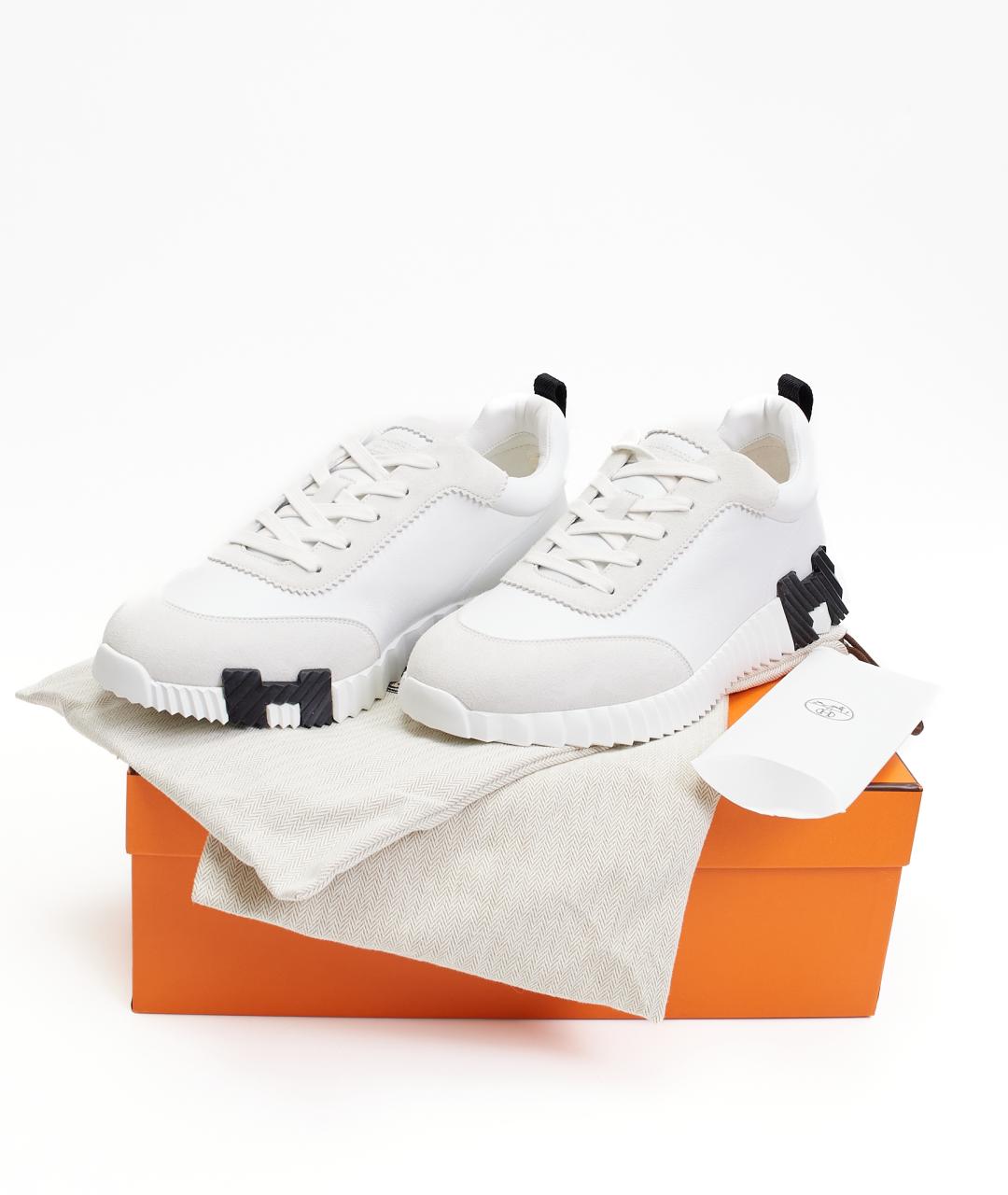 HERMES Белые кожаные низкие кроссовки / кеды, фото 7