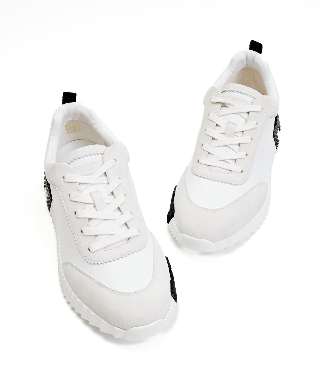 HERMES Белые кожаные низкие кроссовки / кеды, фото 5