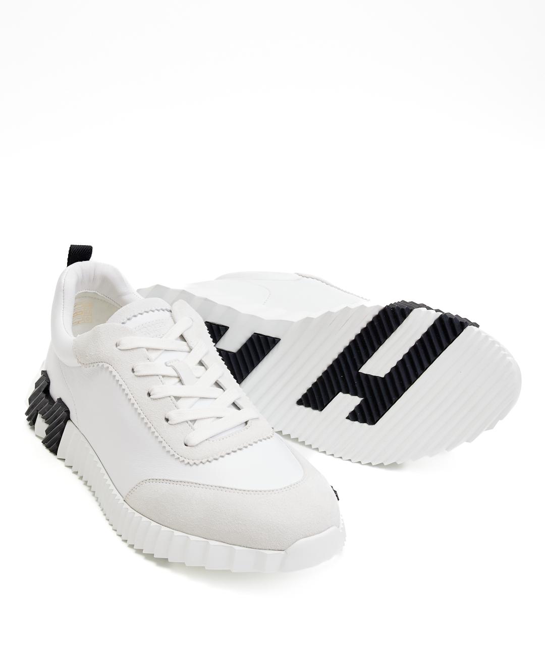 HERMES Белые кожаные низкие кроссовки / кеды, фото 6