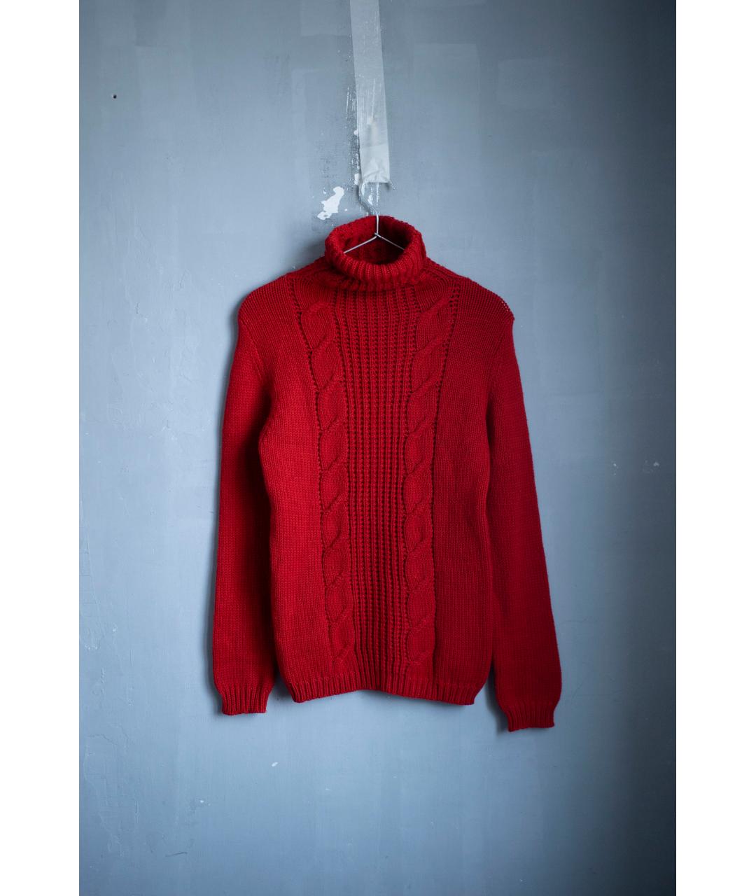 YOHJI YAMAMOTO Красный шерстяной джемпер / свитер, фото 9