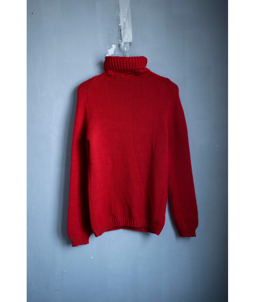 YOHJI YAMAMOTO Красный шерстяной джемпер / свитер, фото 2