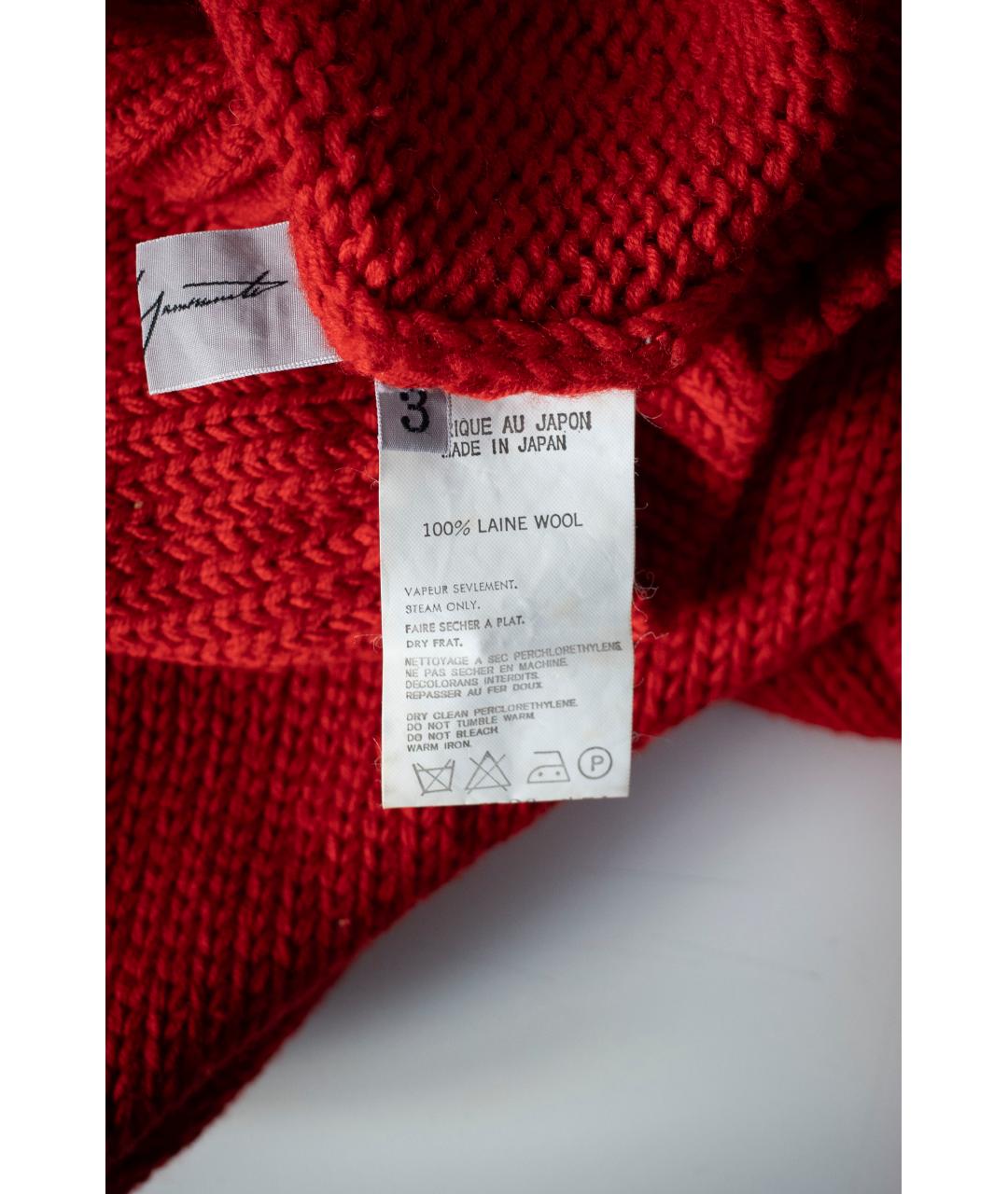 YOHJI YAMAMOTO Красный шерстяной джемпер / свитер, фото 5
