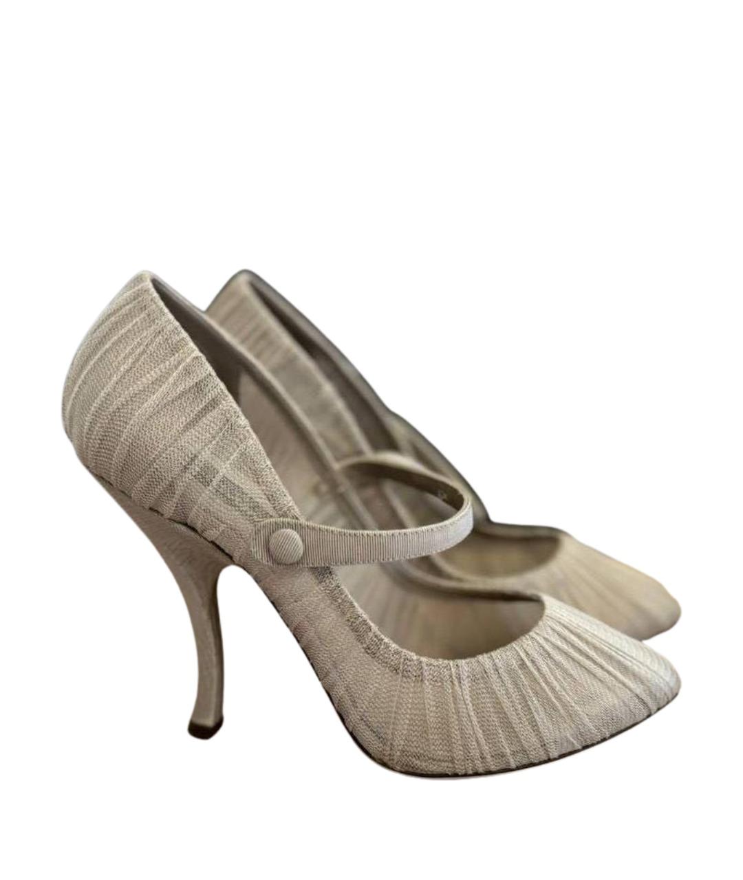 DOLCE&GABBANA Серые текстильные туфли, фото 1