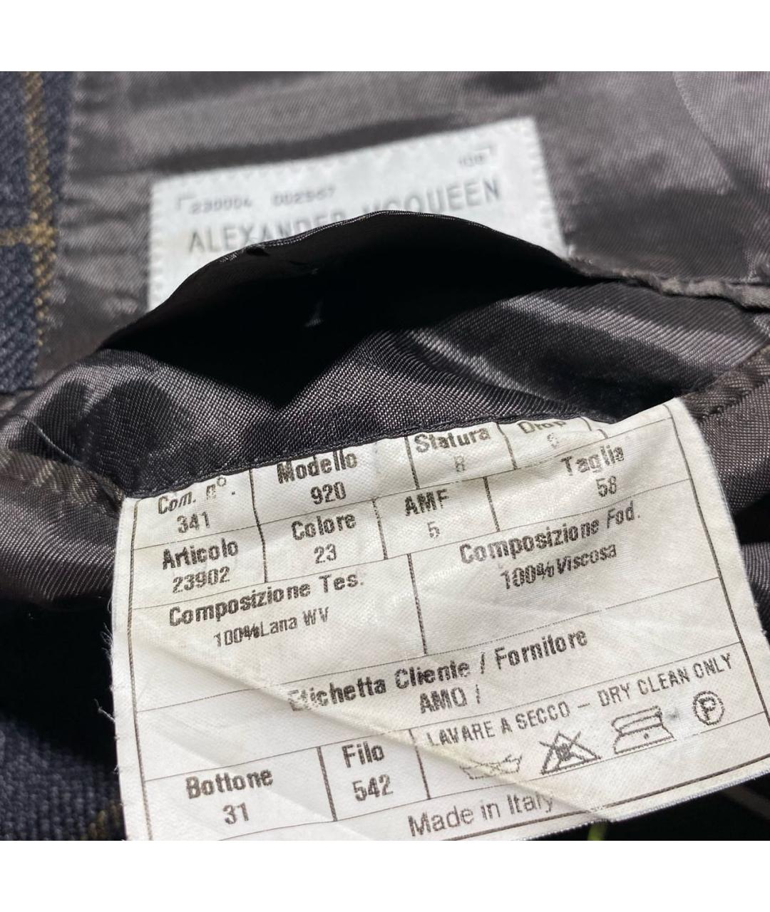 ALEXANDER MCQUEEN Антрацитовый шерстяной пиджак, фото 8