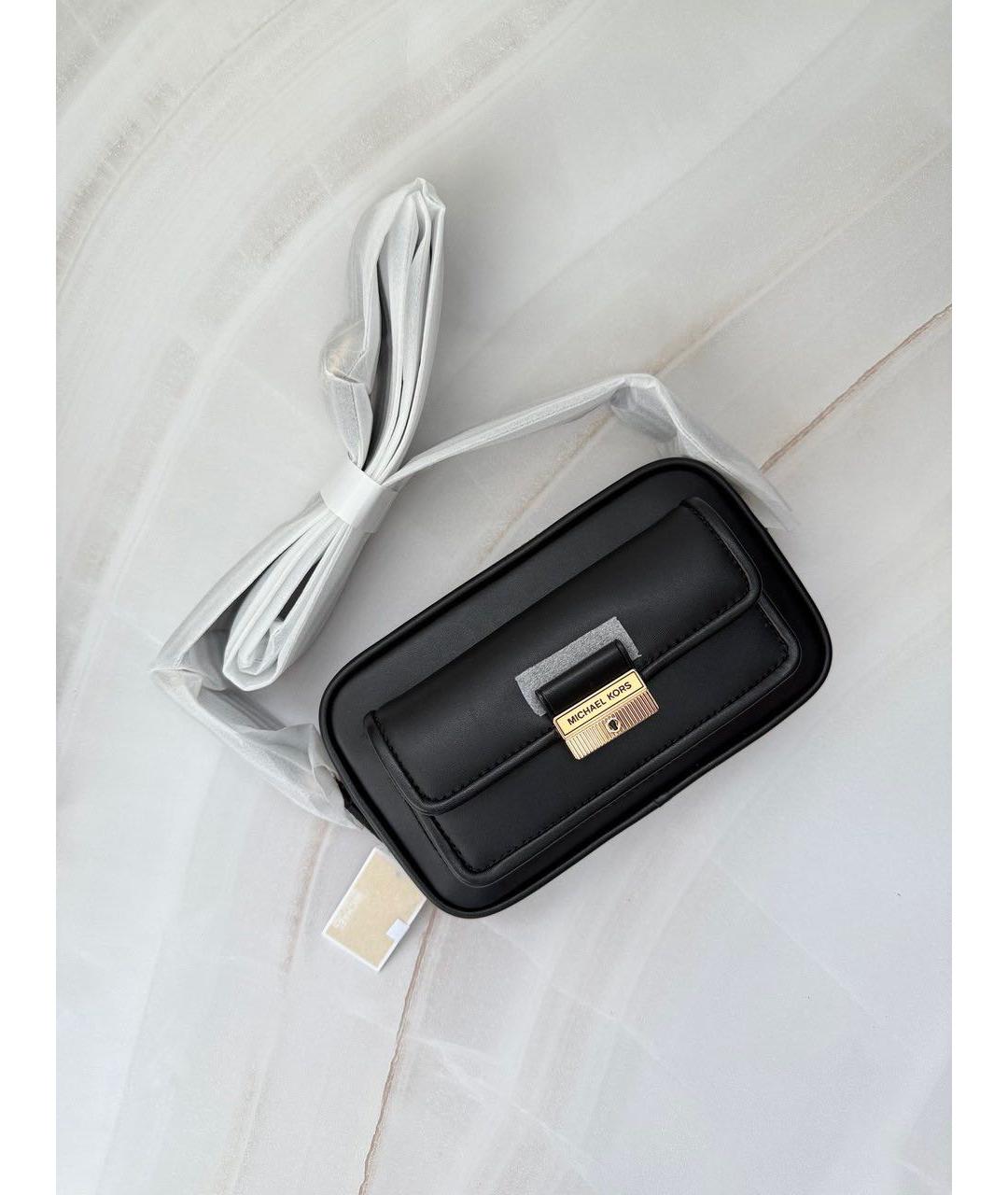 MICHAEL KORS Черная кожаная сумка через плечо, фото 3