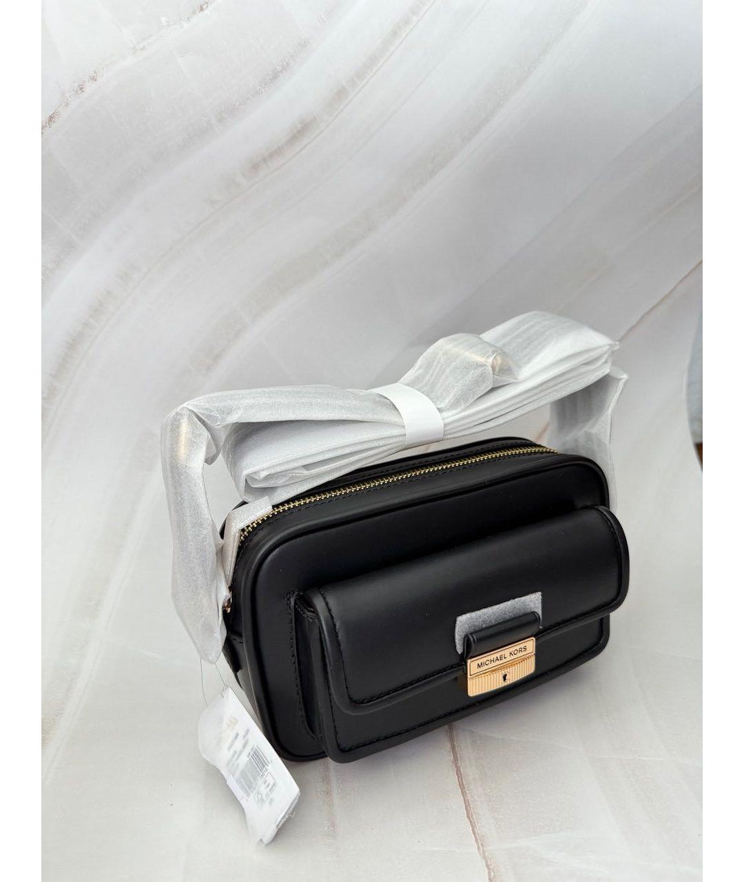 MICHAEL KORS Черная кожаная сумка через плечо, фото 4