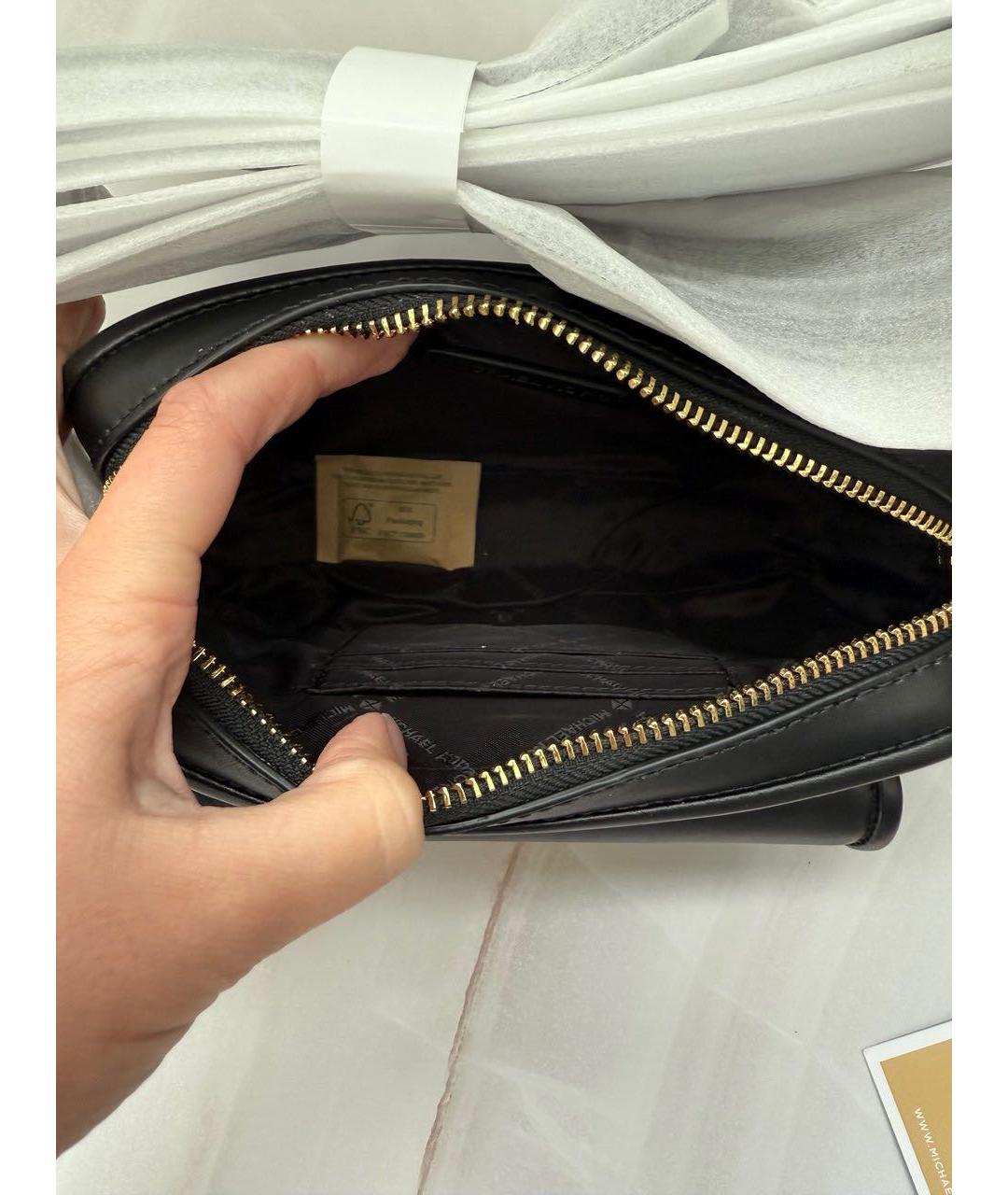 MICHAEL KORS Черная кожаная сумка через плечо, фото 6