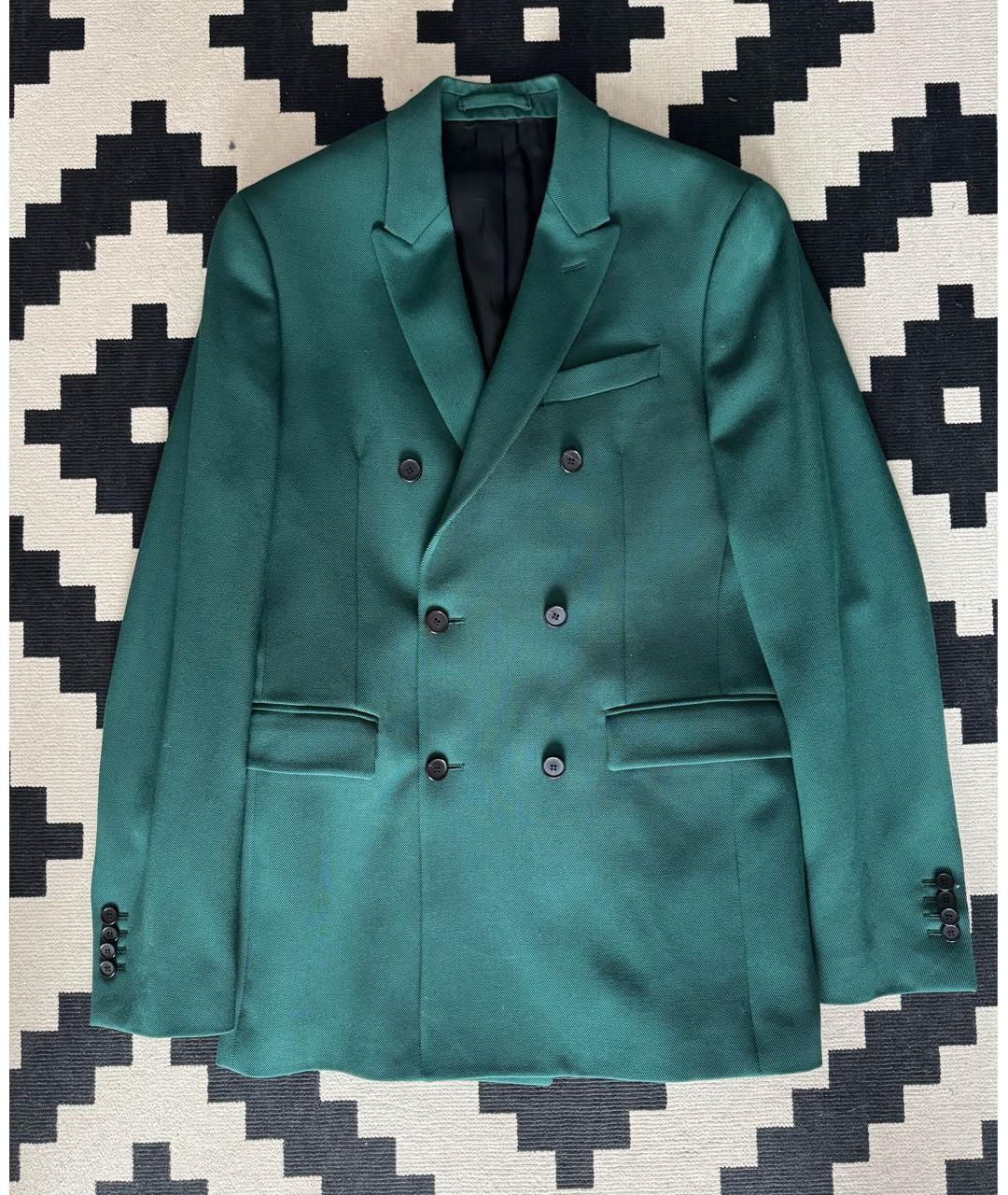CALVIN KLEIN Зеленый шерстяной пиджак, фото 6