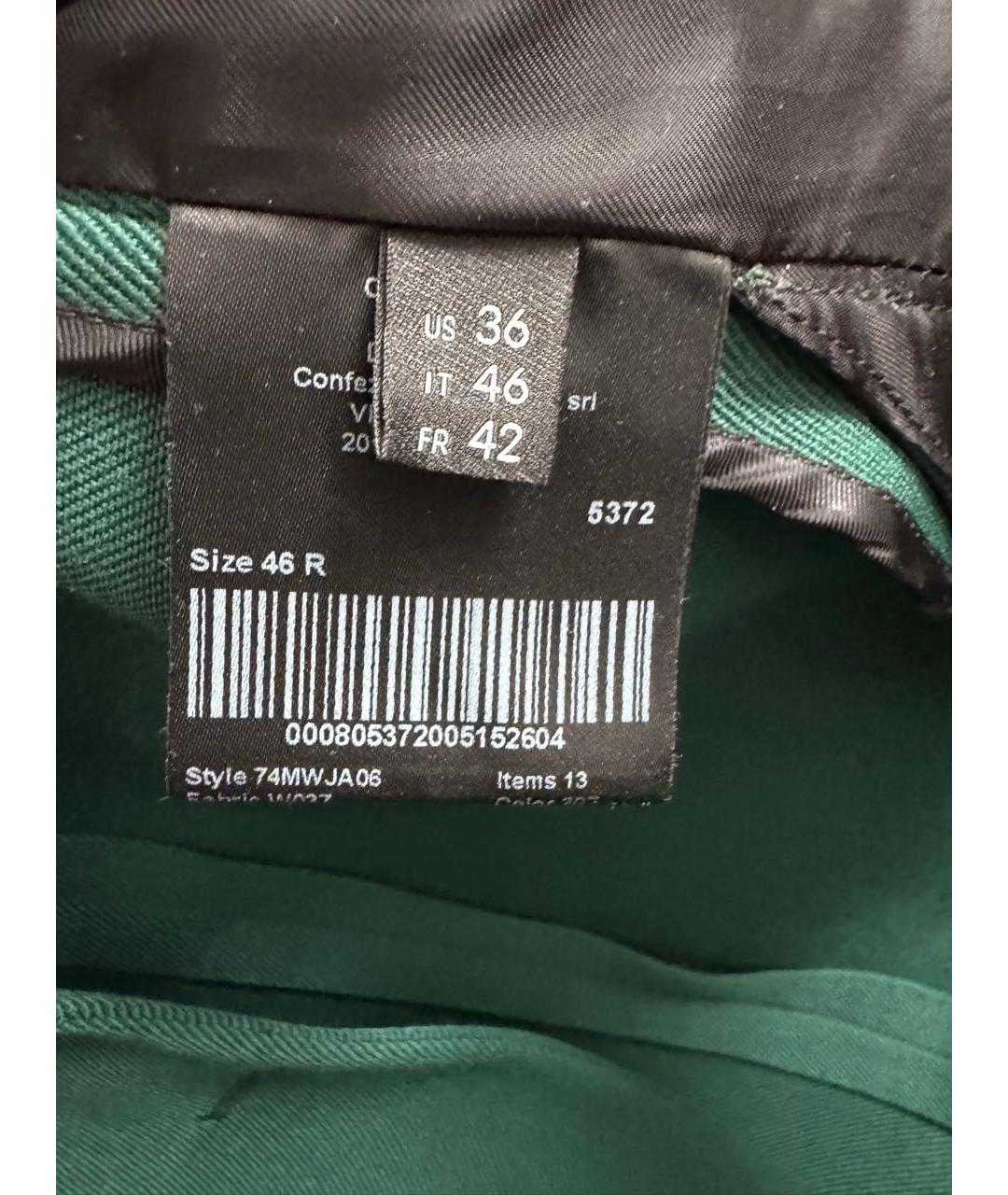 CALVIN KLEIN Зеленый шерстяной пиджак, фото 5