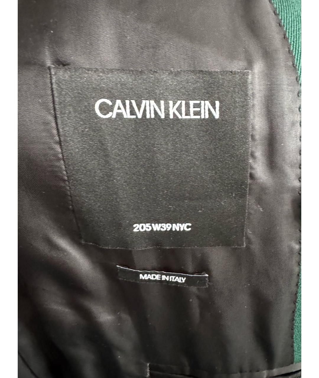 CALVIN KLEIN Зеленый шерстяной пиджак, фото 4