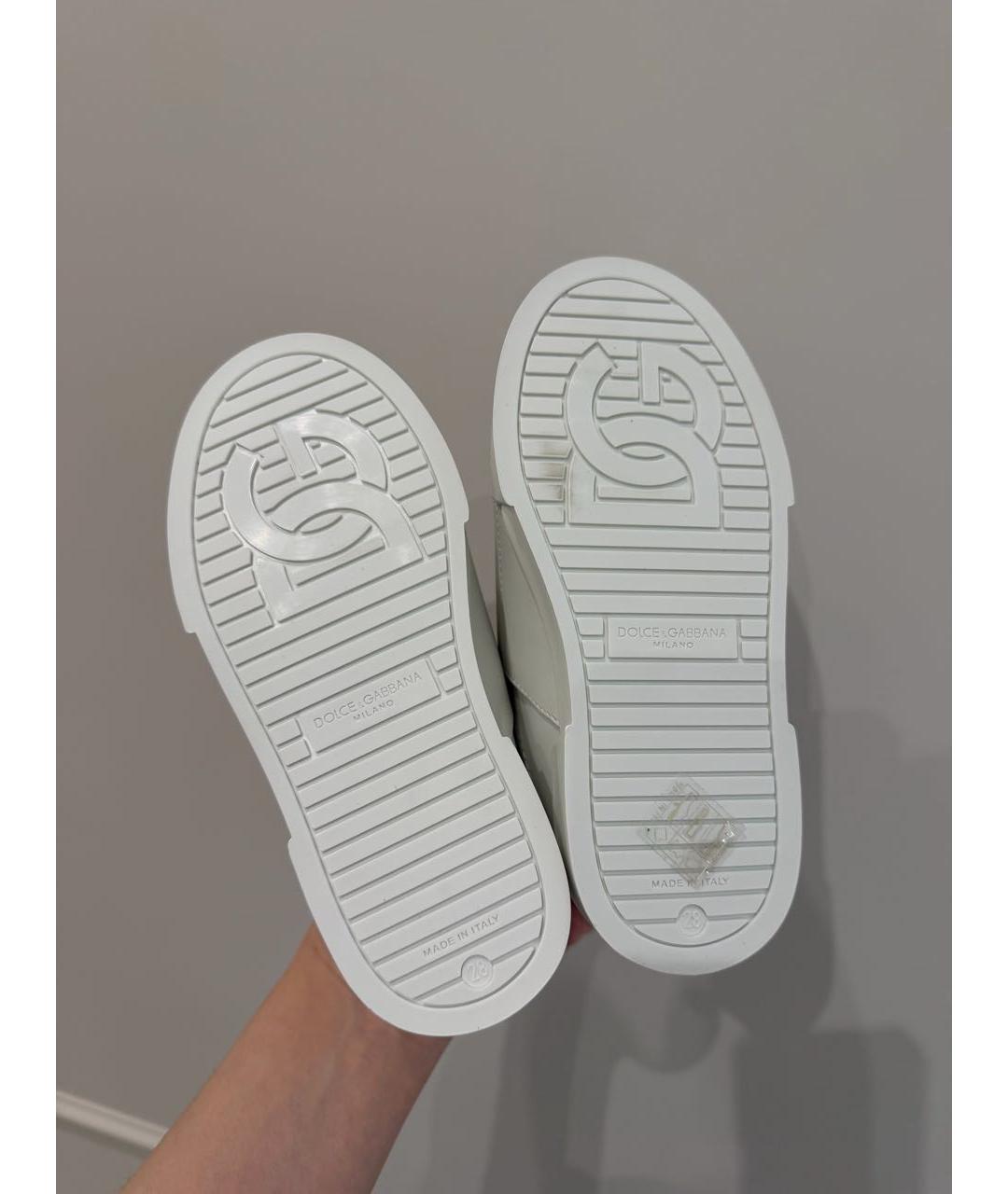 DOLCE & GABBANA KIDS Белые кожаные кеды, фото 6