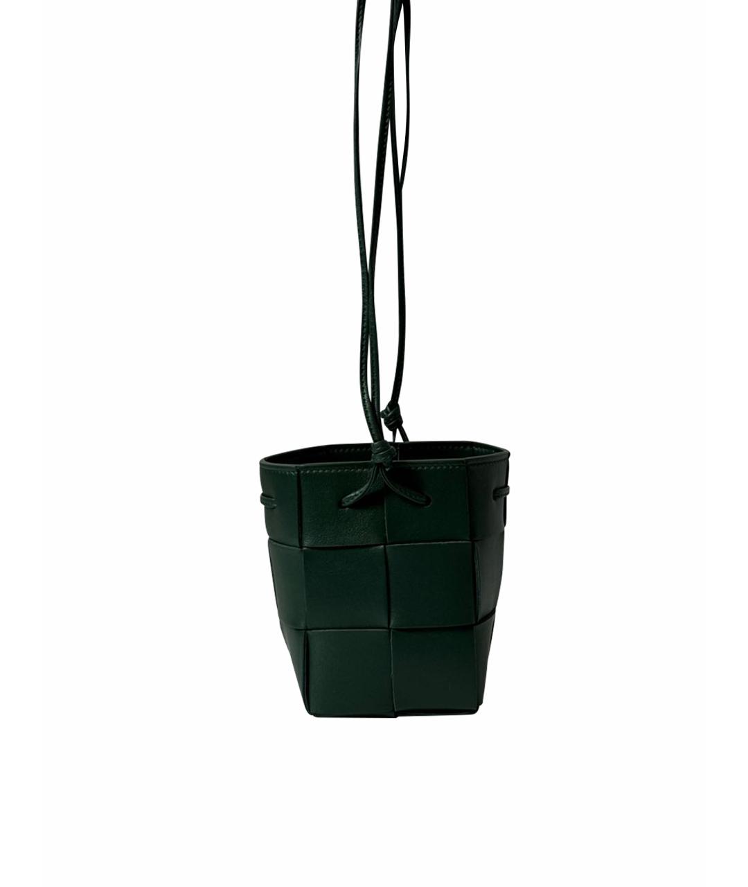 BOTTEGA VENETA Зеленая кожаная сумка через плечо, фото 1