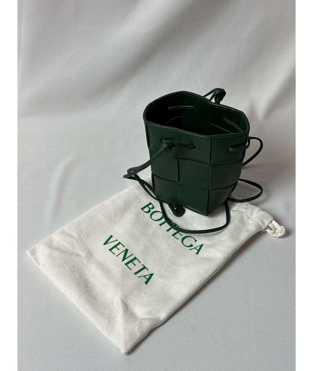BOTTEGA VENETA Зеленая кожаная сумка через плечо, фото 6
