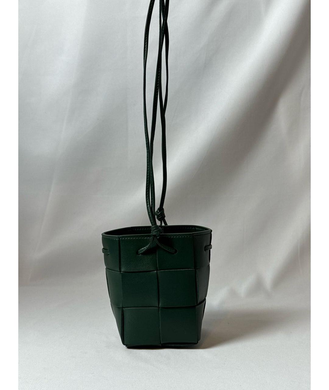 BOTTEGA VENETA Зеленая кожаная сумка через плечо, фото 8