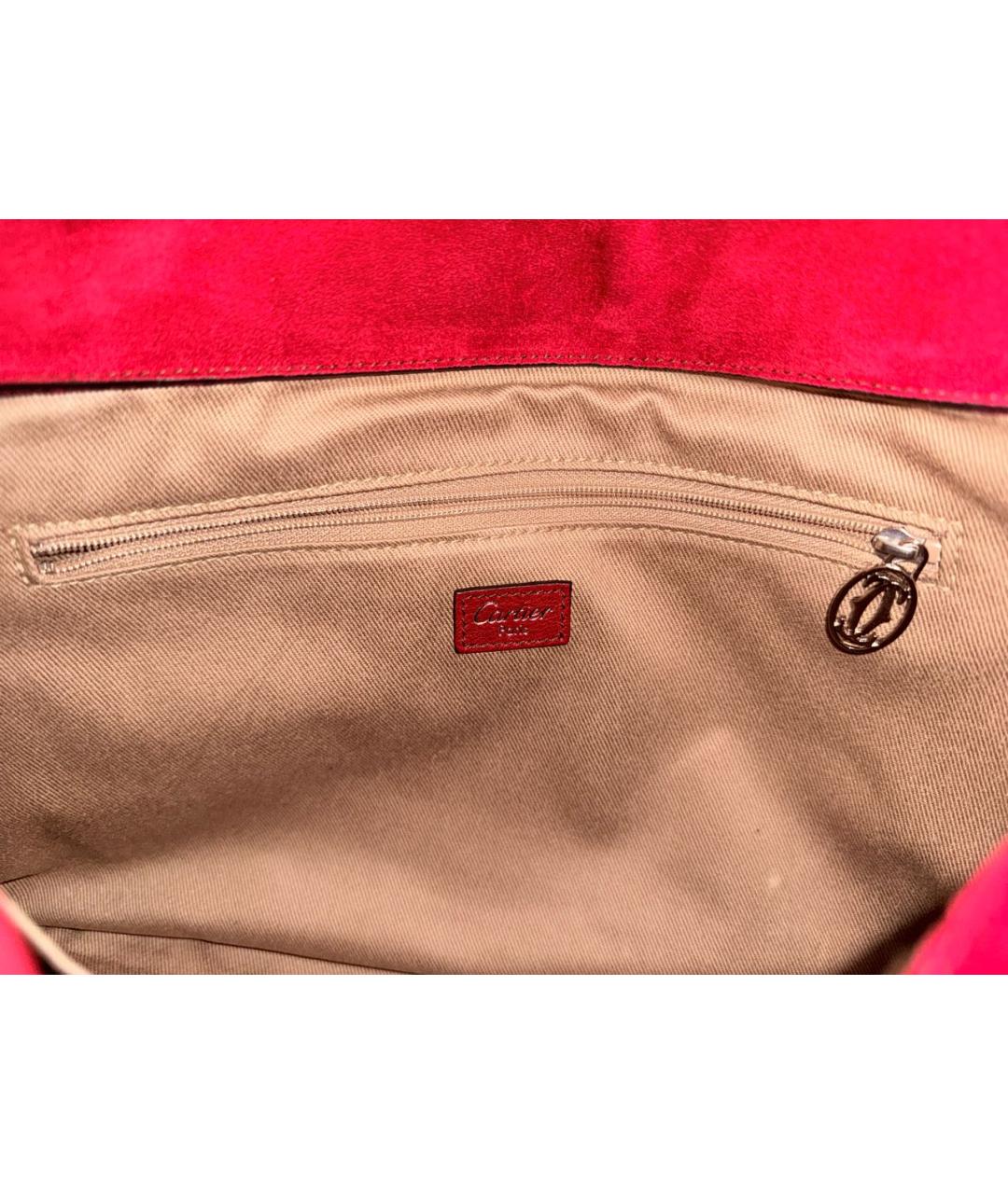 CARTIER Бордовая кожаная сумка тоут, фото 6