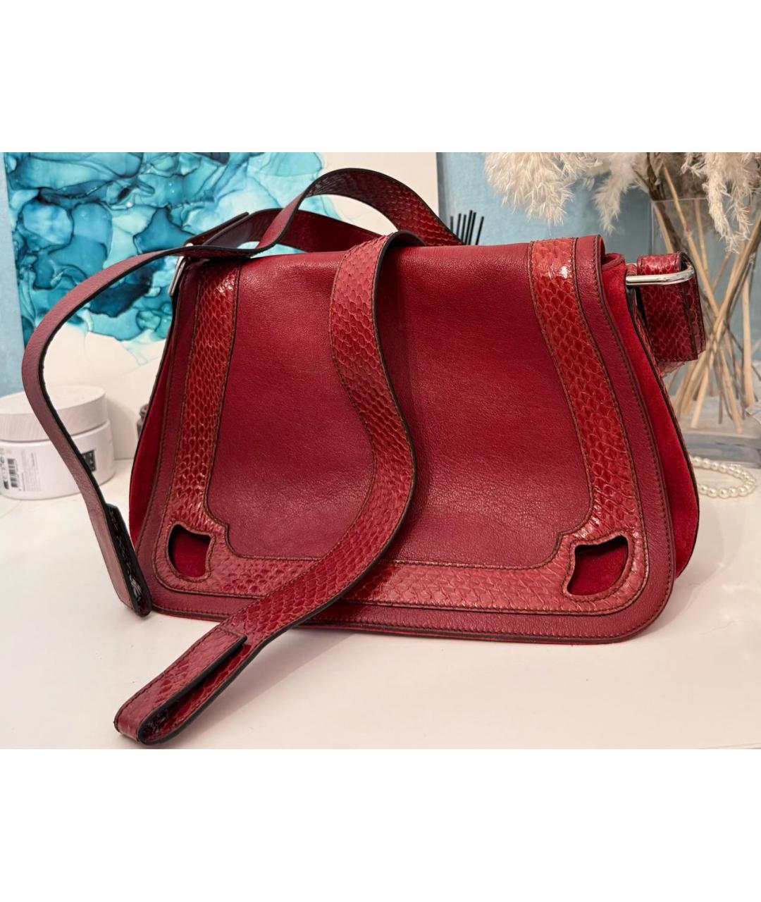 CARTIER Бордовая кожаная сумка тоут, фото 9