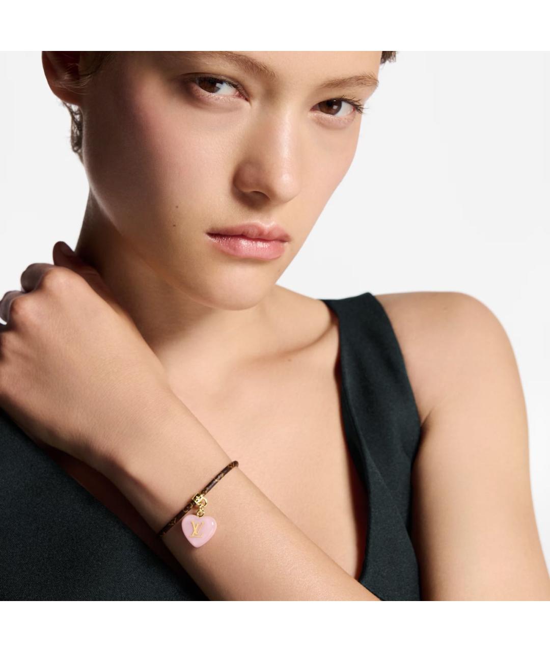 LOUIS VUITTON Розовый кожаный браслет, фото 6
