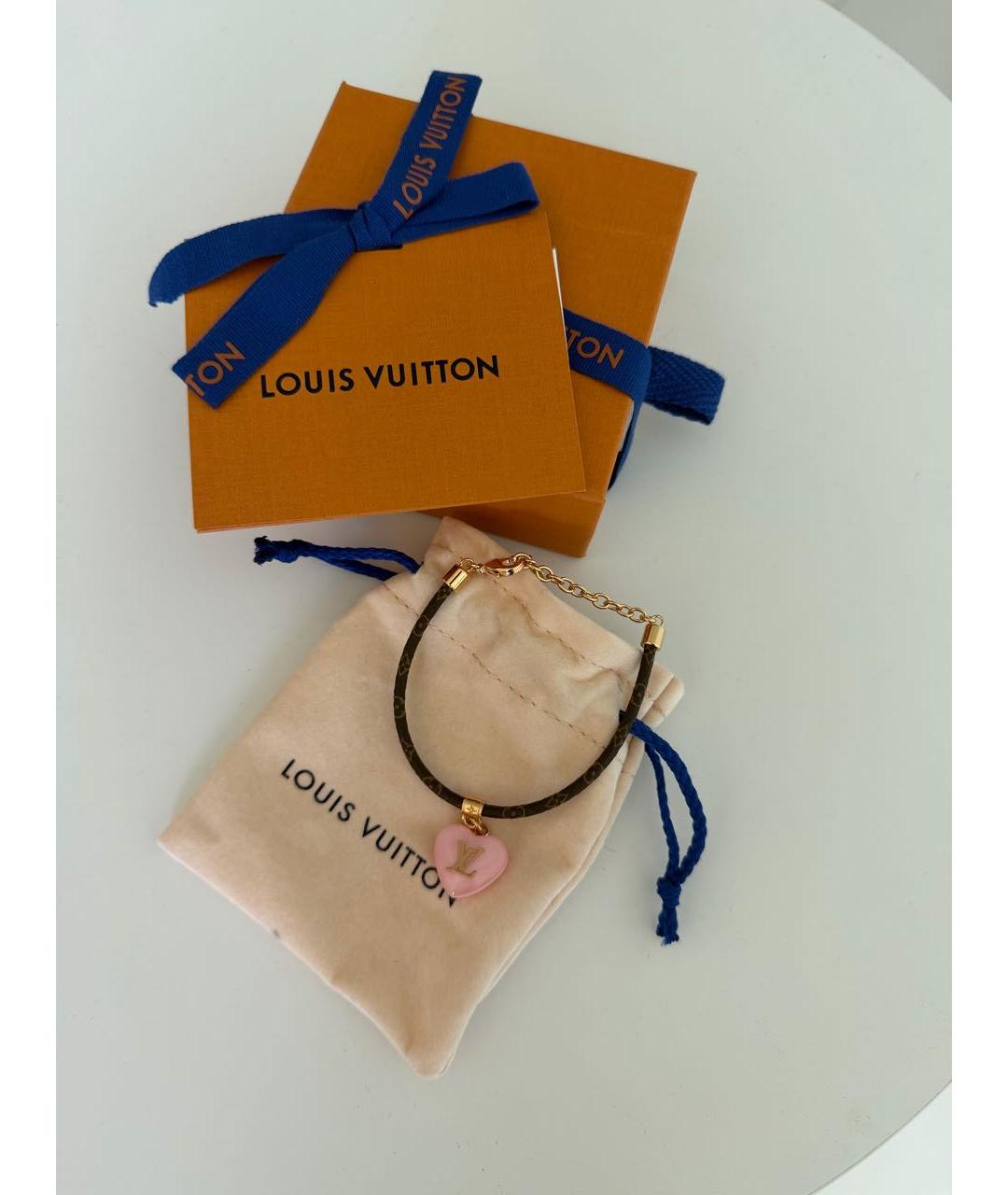 LOUIS VUITTON Розовый кожаный браслет, фото 5