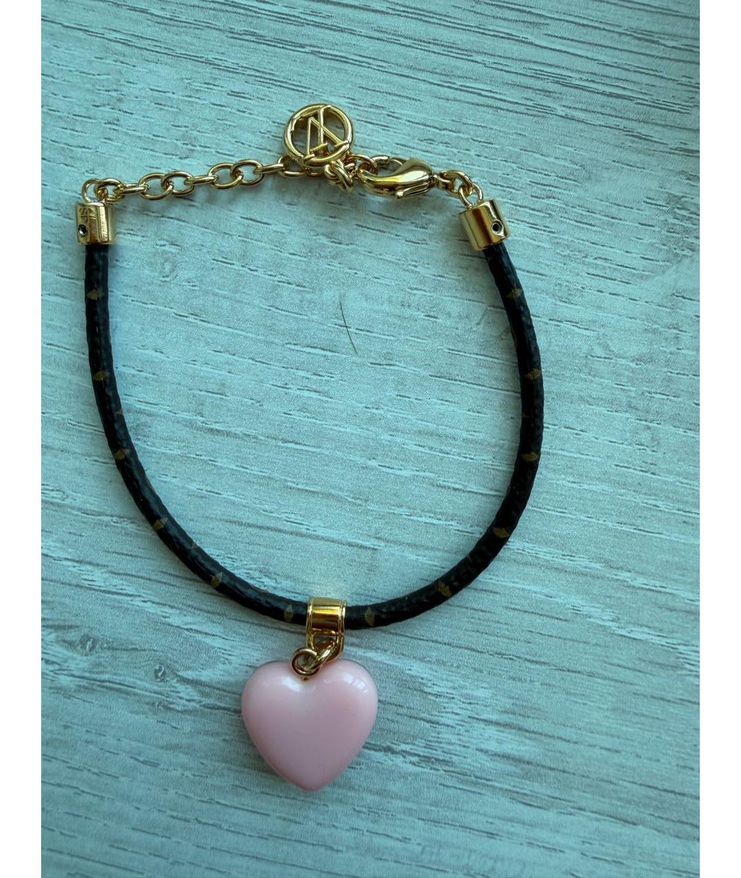 LOUIS VUITTON Розовый кожаный браслет, фото 4