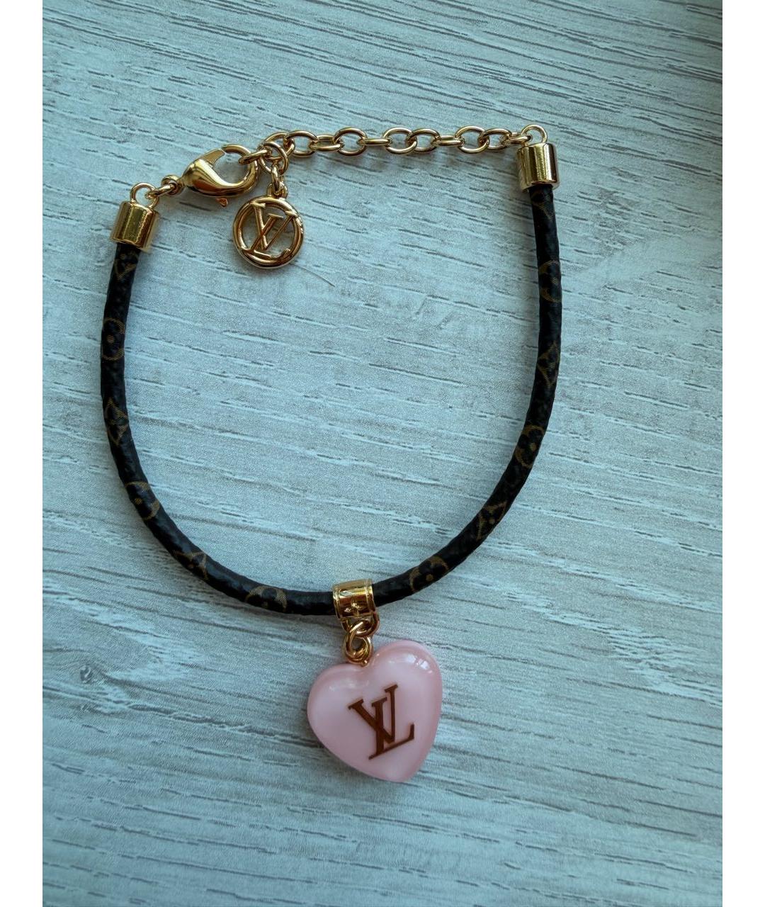 LOUIS VUITTON Розовый кожаный браслет, фото 3