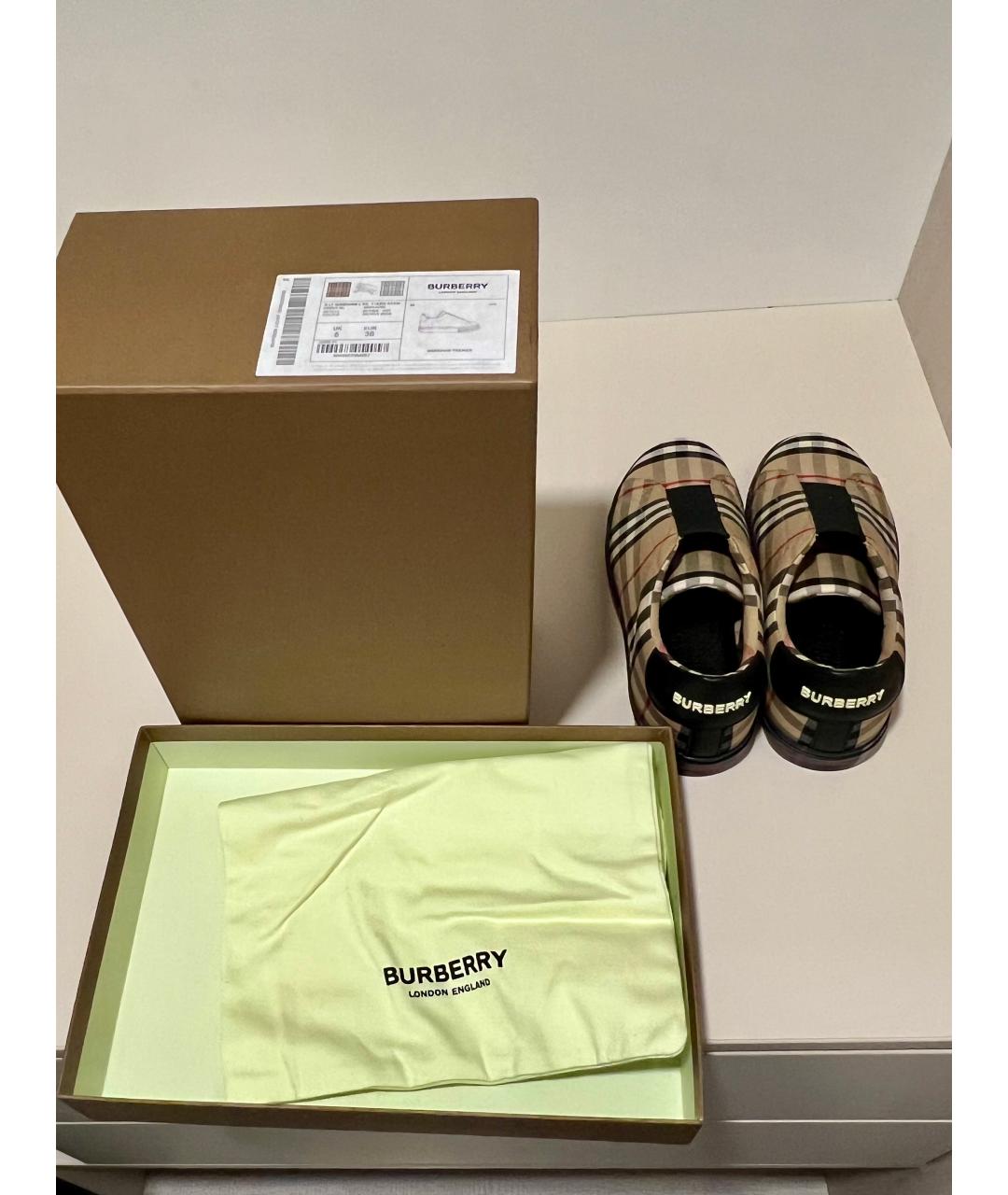 BURBERRY Бежевые слипоны, фото 6