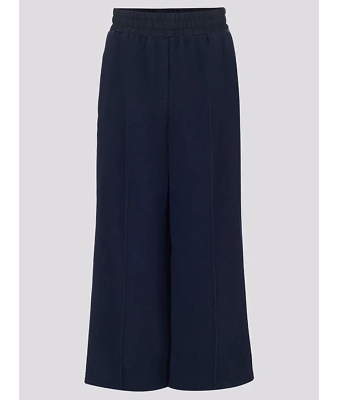 JIL SANDER Синие кашемировые брюки широкие, фото 3