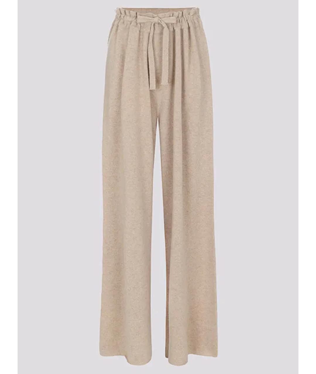 JIL SANDER Бежевые кашемировые брюки широкие, фото 3