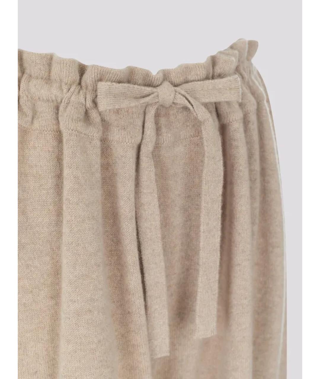 JIL SANDER Бежевые кашемировые брюки широкие, фото 2
