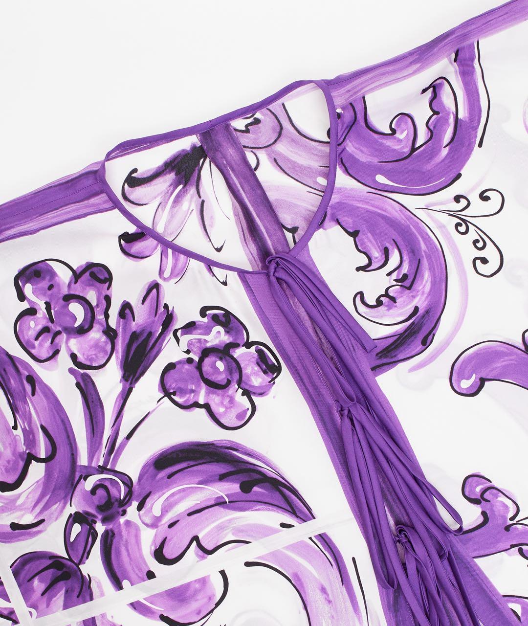 DOLCE&GABBANA Фиолетовое шелковое парео, фото 3