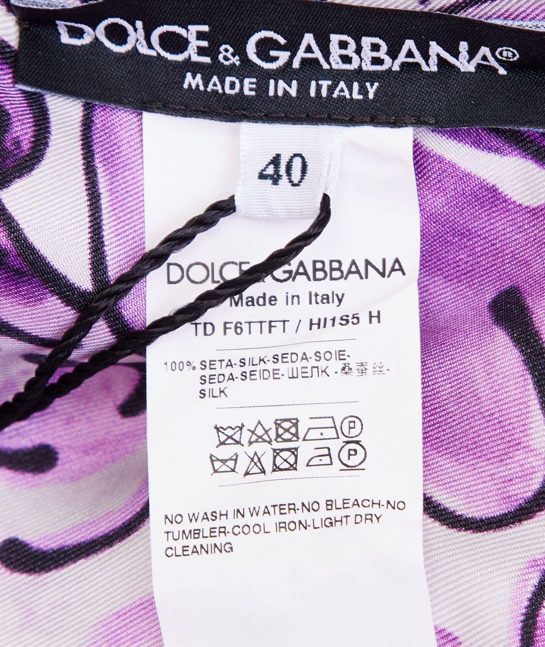 DOLCE&GABBANA Фиолетовое шелковое парео, фото 4