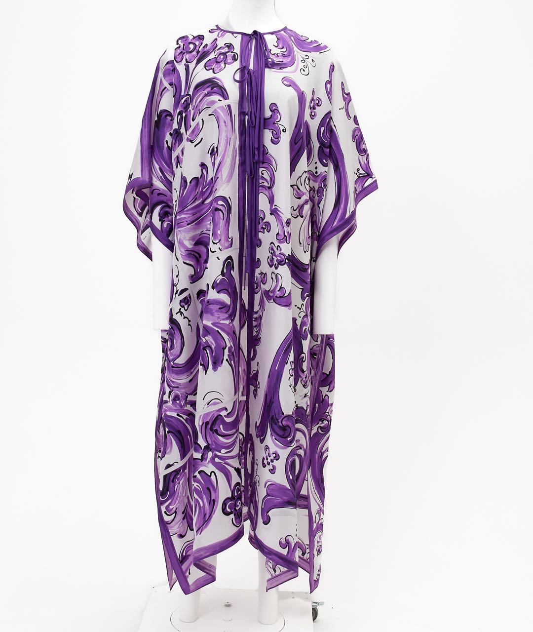 DOLCE&GABBANA Фиолетовое шелковое парео, фото 5