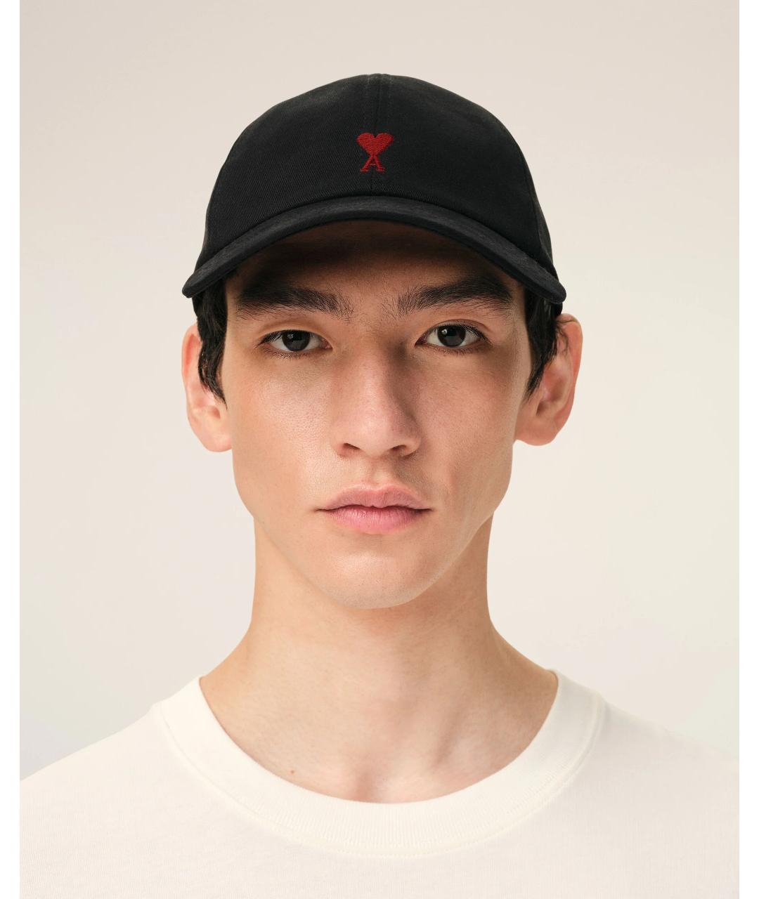 Ami Paris Черная хлопковая кепка/бейсболка, фото 2