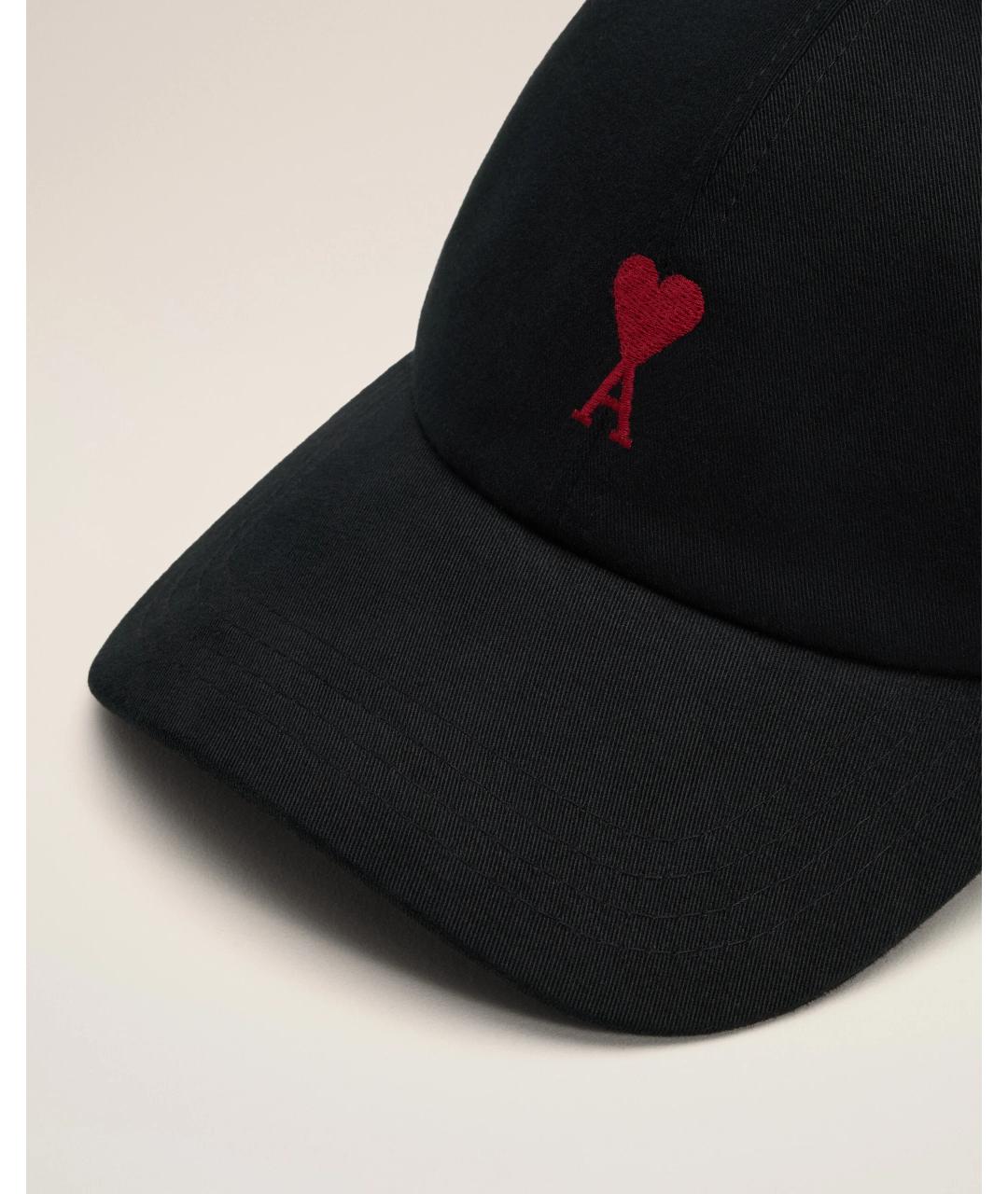 Ami Paris Черная хлопковая кепка/бейсболка, фото 3